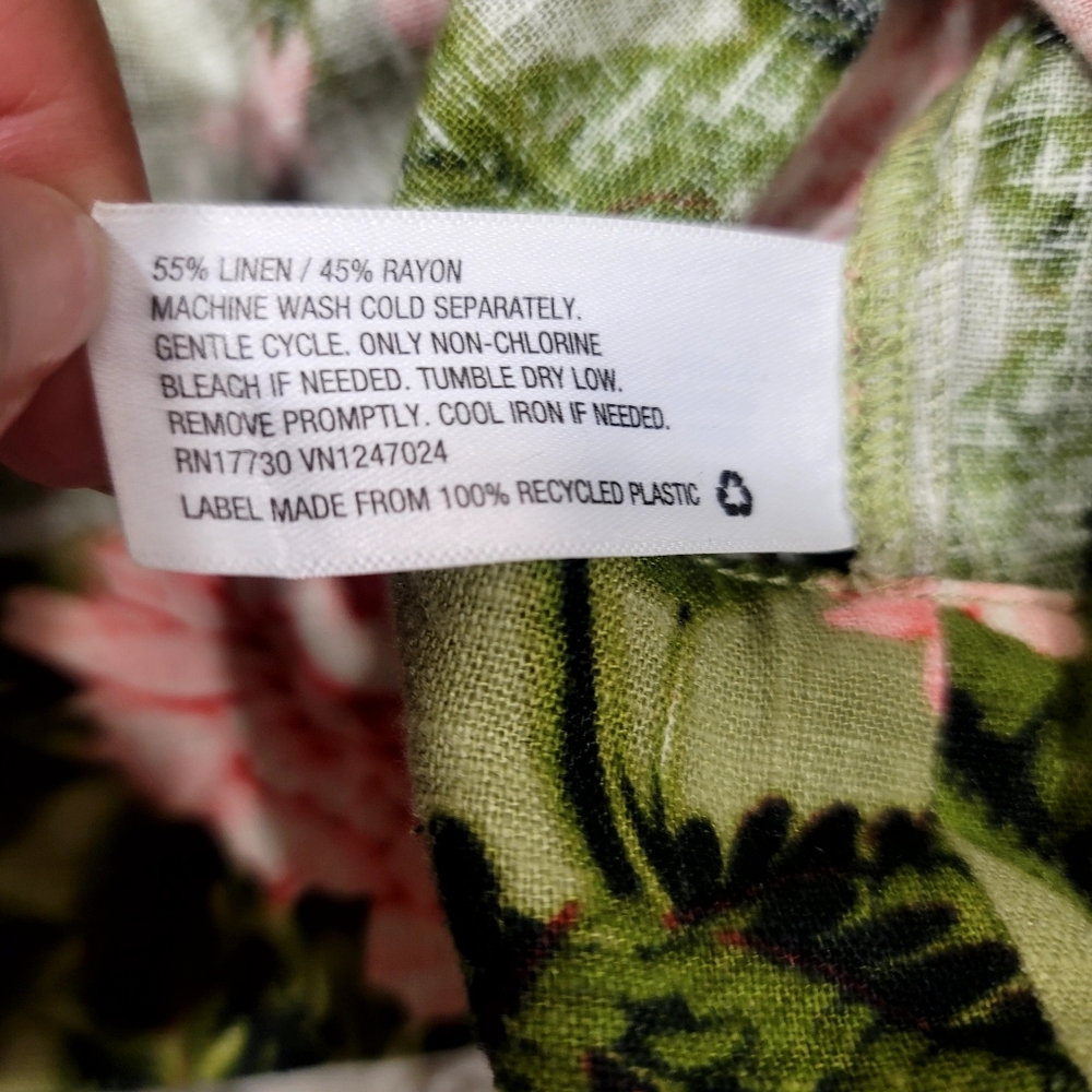 Agua Bendita Peony Print Croped Wrap Top Size Medium - Picture 6 of 15